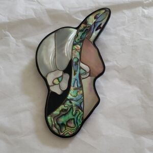 Vintage Karla Jordan brooch. Abstract Shell Inlay Brooch